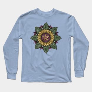 Sunflower Leaf Mandala Long Sleeve T-Shirt